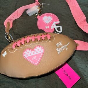 New Betsey Johnson Football Crossbody Bag